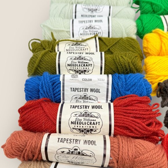 Lot of 40 Elsa Williams Needlecraft Tapestry Wool Yarn Assorted Colors - Picture 3 of 14